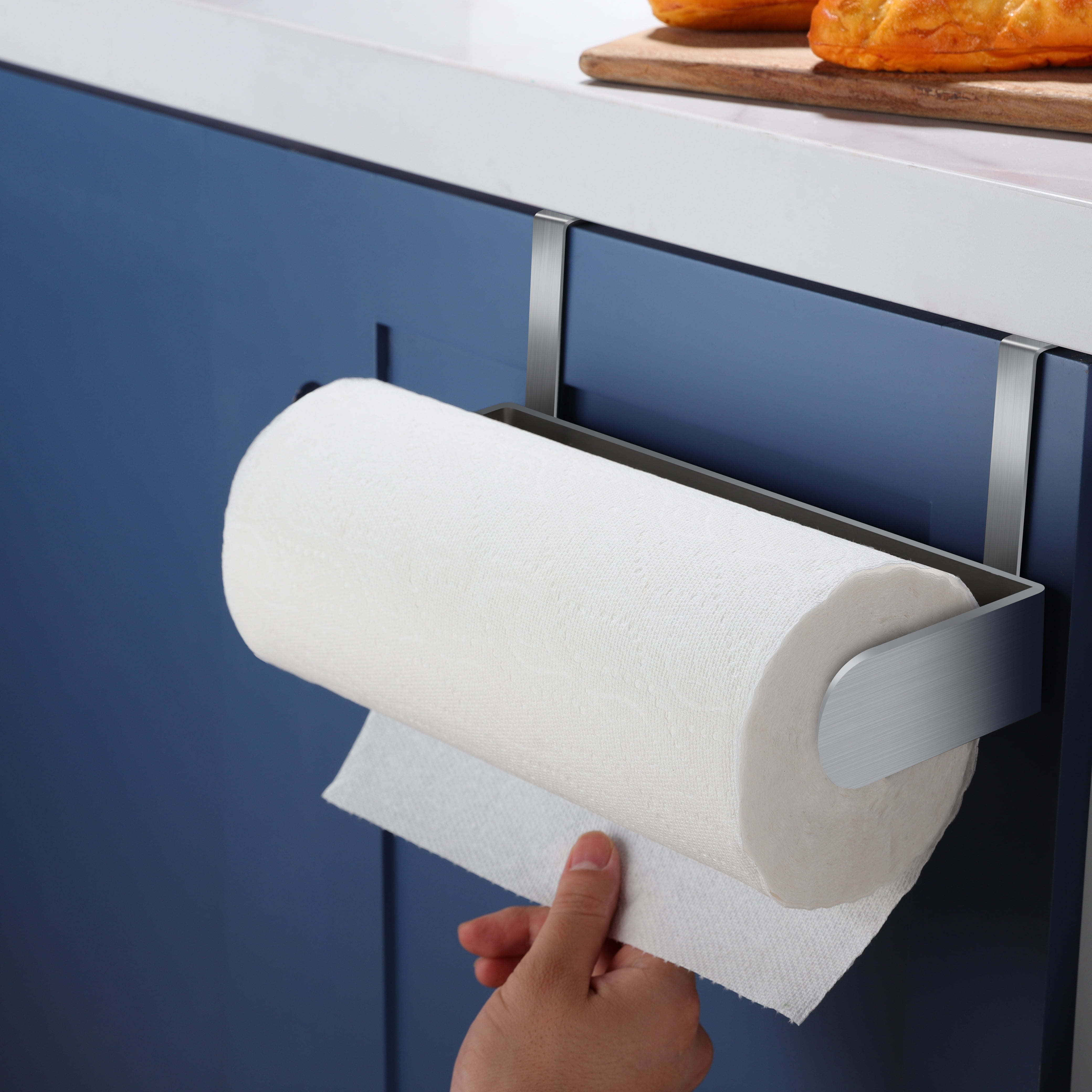  YIGII Paper Towel Holder Under Cabinet Mount - Self Adhesive Paper  Towel Rack or Wall Mounted for Kitchen, 12 Inch Bar - Fit All Roll Sizes,  Stainless Steel