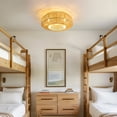 thumbnail image 4 of HOOMEDELIER 20" Indoor Gold 6-Speed Boho Rattan Caged Ceiling Fan with Light and Remote Control, Flush Mount Ceiling Fan, 4 of 14