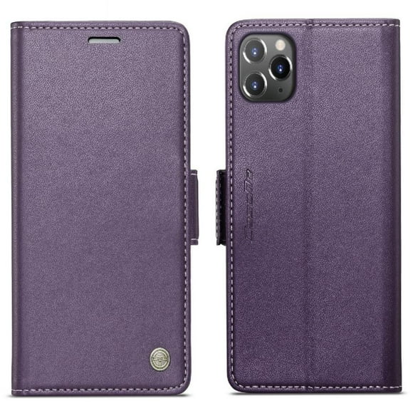 Funda tipo cartera iPhone 11 Pro Max con cierre magnético, RFID, tarjetero, soporte, carga inalámbrica