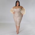 thumbnail image 3 of AURA Sequin Bodycon Dress Women Long Sleeve Sexy Party Club Evening Dress, 3 of 7