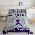 thumbnail image 2 of Erosebridal Ensemble de Douillette Simple pour Jeu de Balle, Ensembles de Literie Simple de Sports de Baseball avec Douillette, Douillette en Duvet Réversible à Thème de Dessin Animé, Légère et Décorative pour la Chambre, 2 Pcs, 2 of 8