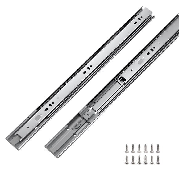 Lontan 10 Pairs Soft Close Drawer Slides 18 Inch Sl4502S3-18 Ball Bearing Full Extension Dresser Drawer Glides Side Mount Heavy Duty Kitchen Cabinet Rails 100Lb Capacity