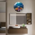 thumbnail image 4 of 15.75 Inch Dark Blue Ocean Coral Fish Pattern Glass Wall Clock, Aa Battery Powered, Suitable for Living Room, Bedroom, Office(Battery Not Included), 40cm, 4 of 9