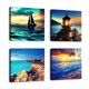 thumbnail image 4 of 4 paneles de lienzo para pintar, imágenes de paisajes marinos de playa, decoración para el hogar y la sala de estar. Puesta de sol, 4 of 9