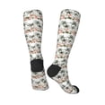 thumbnail image 4 of Fotbe Flamingo Palm Trees print Women's Men's Novelty Crew Socks Cotton Socks Knee High Socks for Walking,Running,Nurses,Pregnancy, 4 of 9