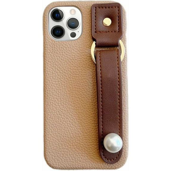 Compatible with iPhone 14 Pro Max Wrist Strap Case PU Leather Bracelet Adjustable Wrist Strap Kickstand Bumper Cute Luxury Fashion Protection Shockproof Cover for Women Girls