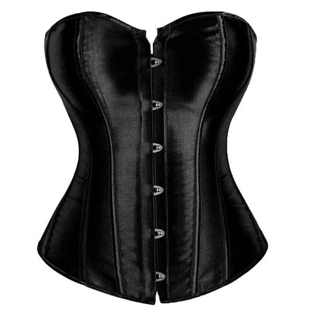 yunLCZ Shapewear for women Womens Satin Bustier Corsets Top Sexy Strapless Boned Waist Cincher Overbust Bustiers Plus Size Corsets