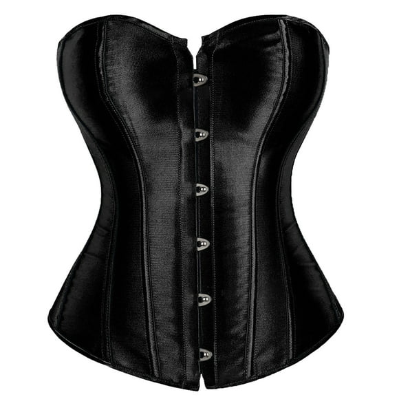 DondPO Womens Corset,Womens Satin Bustier Corsets Top Strapless Boned Waist Cincher Overbust Bustiers Plus Size Corsets,Women’s Bustiers & Corsets,Black Corset for Women Black 6XL Clearance!