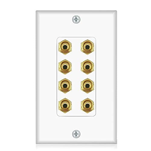 Banana Encuadernación Post Acoplador de Dos Piezas Placa de Pared ICESPRING Para 4 Altavoces Estándar Banda Blanca