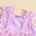 thumbnail image 3 of Bébé Filles Romper Robe Dentelle Fleur Maille Tulle Jupe Ourlet Combinaisons d'Été Bodysuits, 3 of 5