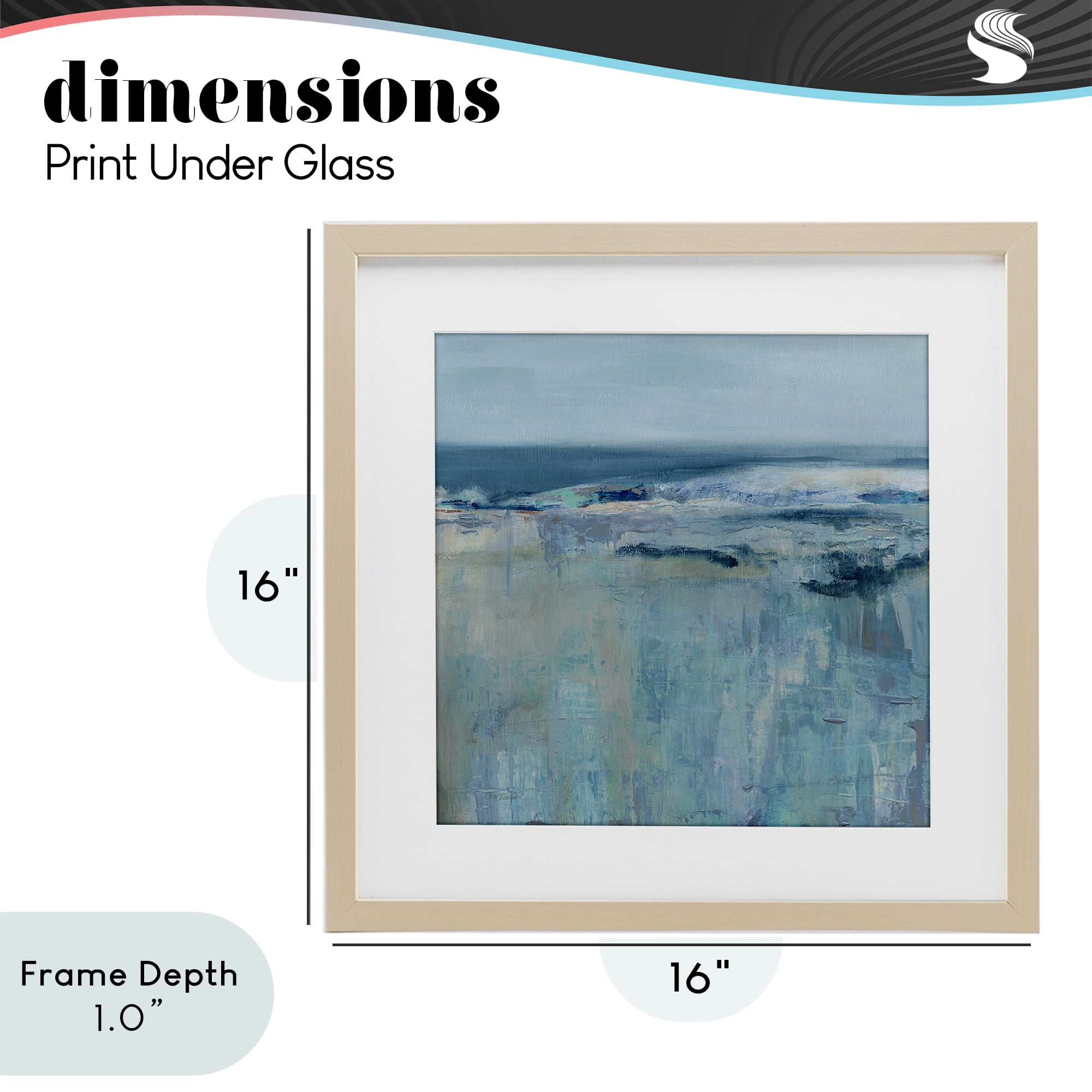 Stupell Industries Serene Abstract Pastel Seascape Birch Framed Print Under Glass, design by Carol Robinson