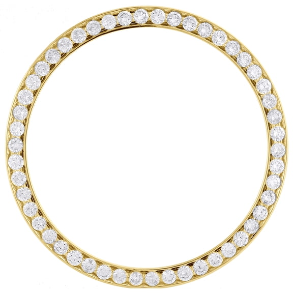 Solid Yellow Gold Beadset Diamond Bezel For 36mm Rolex DateJust Day-Date 1.57 CT
