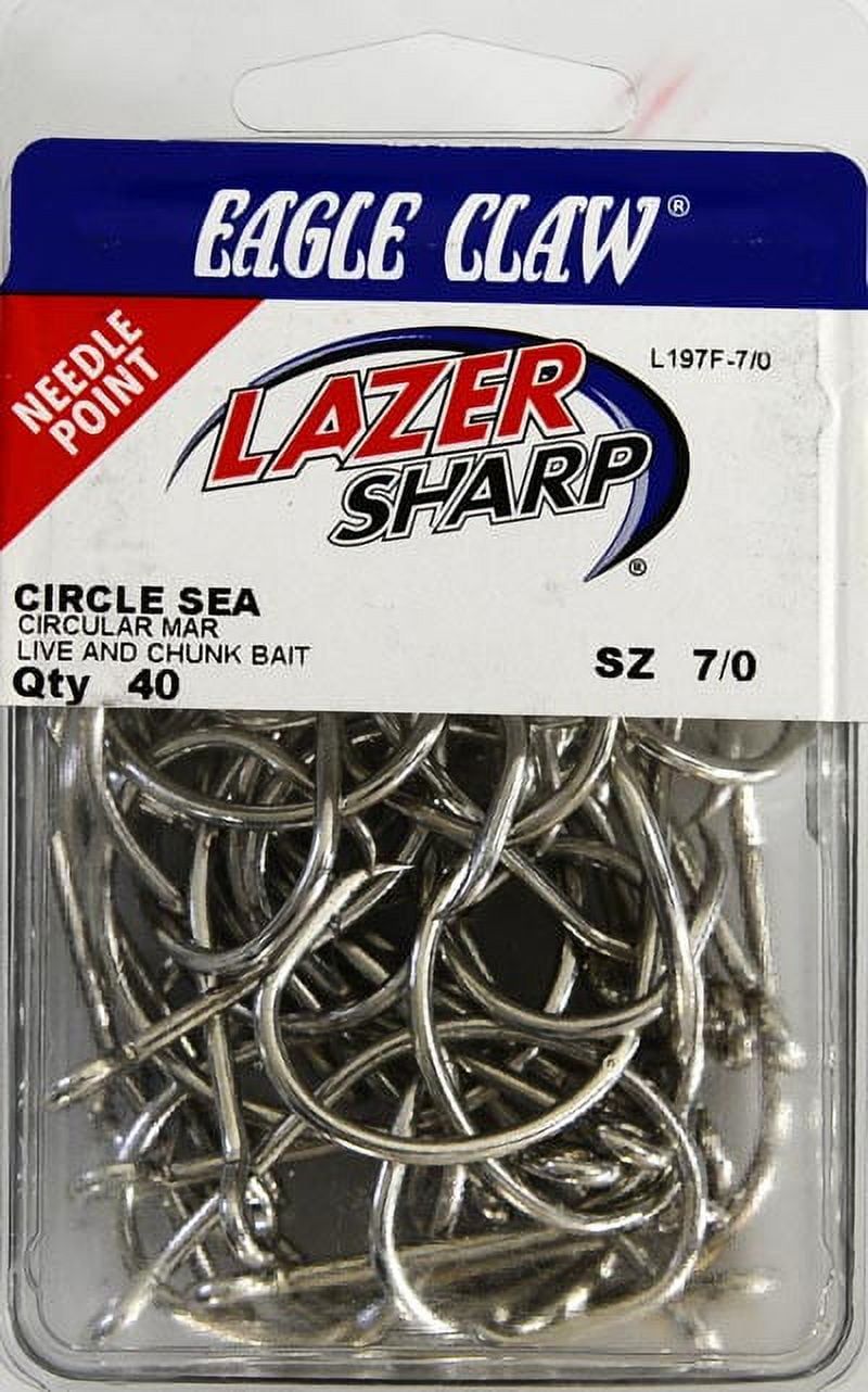 chrome lazer point circle fish hooks Eagle Claw Sharp L197 Sea Offset Circle Hook 1/0 to 7/0 in 100 Or 50 Packs (1/0-50 PK) : Sports & Outdoors The Lazer Sharp Sheepshead Hi Eagle Claw Lazer Sharp Circle