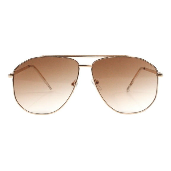 Pilot Navigator Sunglasses Unisex – Metal Frame UV400 Driving Shades Gold, Brown