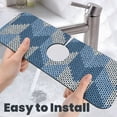 thumbnail image 6 of Sikiie Cozy Knitted Blue Chevron Splash Guard for Sink Faucet-1 PC Super Absorbent Fast Drying Mat Sink Gadgets-Splash Guard for Kitchen, Sink Mat, 6 of 7