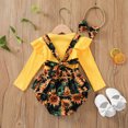 thumbnail image 4 of DPTALR Tenues pour Bébé Fille Fleurs Nœud Été Combinaison Trois Pièces, 4 of 9