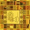 thumbnail image 1 of Ahgly Company Machine Washable Indoor Square Patchwork Yellow Transitional Area Rugs, 4' Square, 1 of 4