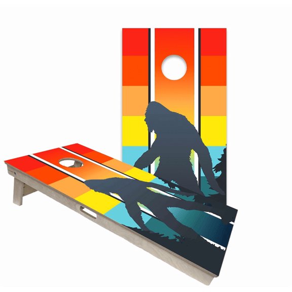 Skip's Garage | Retro Sasquatch Backyard 2x4 Cornhole Board Set with Bags