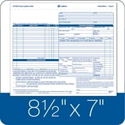 Adams Auto Repair Order Book, 3-Part Carbonless, White/Canary/Pink, 8-1/2 x 7-7/16 in., 50 Sets
