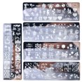 thumbnail image 2 of 5PCS Nail Art Plate Stainless Steel Nail Stamping Plate with Stamper & Scraper, 2 of 9