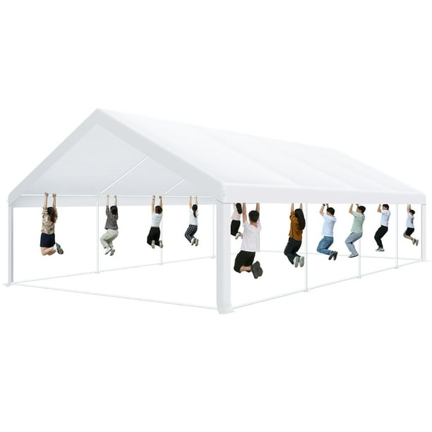 HOTEEL 20x30 Party Tent Heavy Duty with Removable Sidewalls 4 Built in Sandbags Commercial Wedding Large Tent UV 50 Waterproof White
