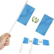 Anley Guatemala Mini Flag Lot de 12 – Petits drapeaux miniatures guatémaltèques tenus dans la main sur bâton – 12,7 x 20,3 cm avec mât solide et pointe en forme de lance