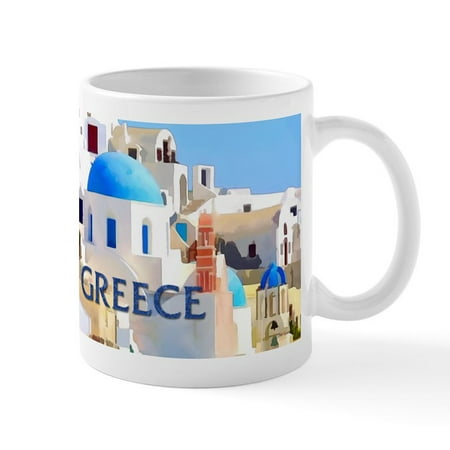 

CafePress - Blinding White Buildings In Greece Mugs - 11 oz Ceramic Mug - Novelty Coffee Tea Cup