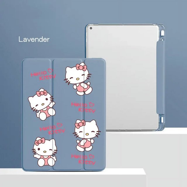 Funda Hello Kitty para Ipad de 10. a generación, funda para IPad Pro 2024, 11 pulgadas, 9/7/8, 9,7 pulgadas, Air4/5 Mini 6, funda para tableta con ranura para bolígrafo