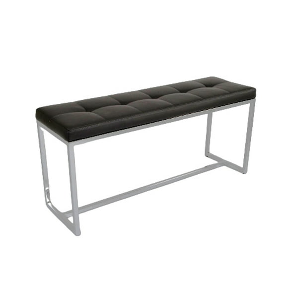 Tyler's PU Bench with Stainless Steel Frame - Black