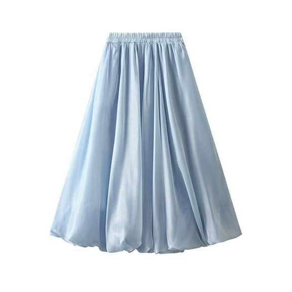 Women's Bright Silk Pearlescent Umbrella Skirt Elegant Flowy Design Comfortable Lightweight Fashionable Stylish Casual Party Wear