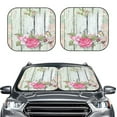 thumbnail image 2 of Naloa Vintage Wood with Floral 2 Piece Foldable Car Sun Shades, Car Windshield Sunshade, Front Window Sunshade for Car, Truck, SUV - Medium, 2 of 7