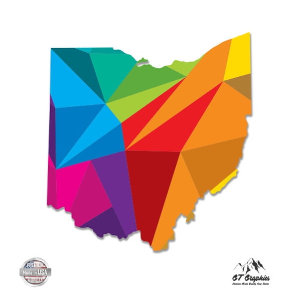 Ohio Triangle Pattern Modern - 5" Vinyl Sticker - For Car Laptop I-Pad - Waterproof Decal