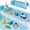 Blue, variant on HBK Splash Guard for Bathtub - Green 31.5 Inch Silicone Water Guard with 11 Suction Cups, Toy Storage Tray for Toddlers, No Mess Bath Solution,1-pack