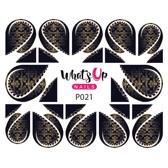 Whats Up Nails P021 Damask Me Water Decal Sliders for Nail Art Design