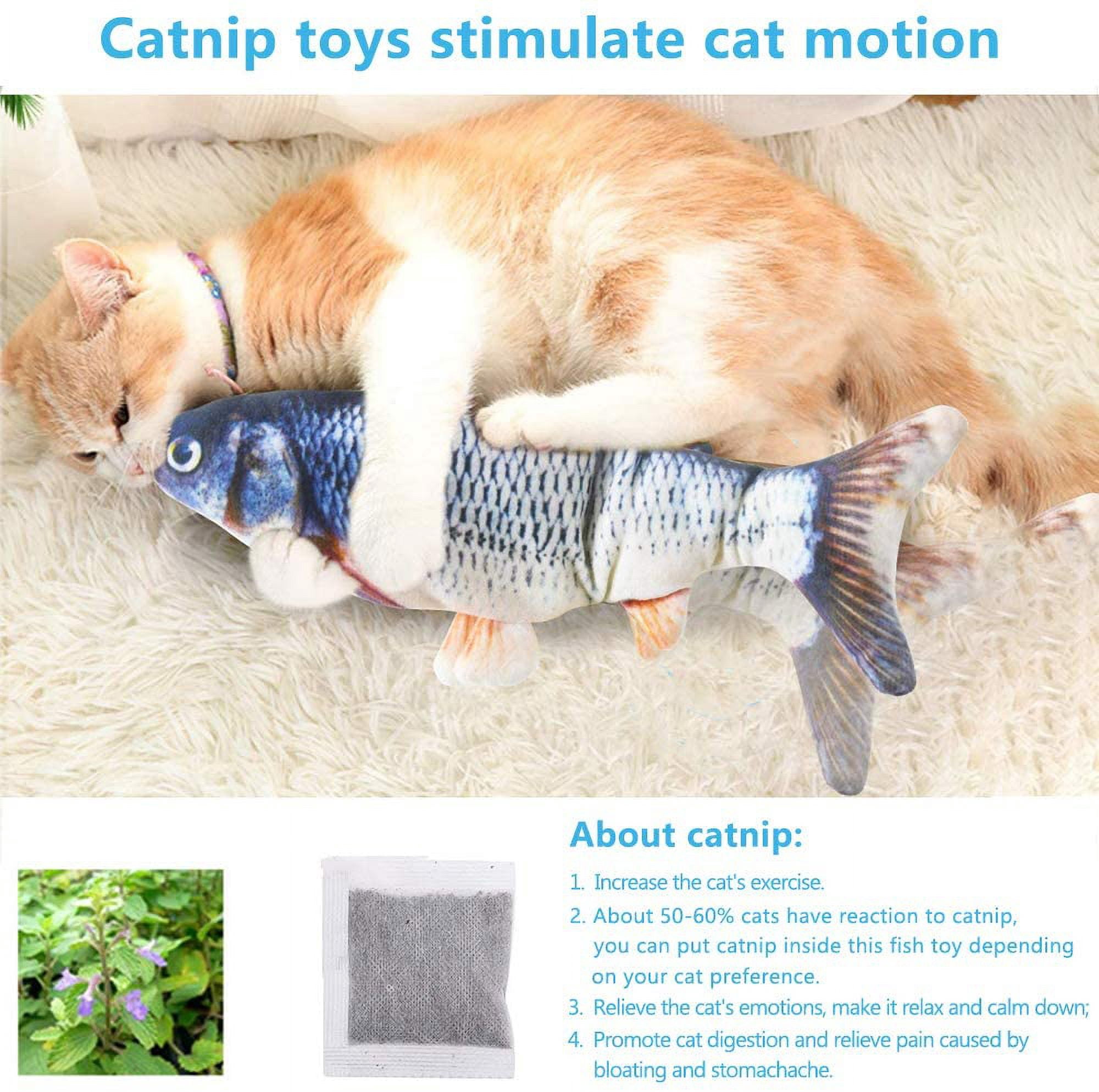 Floppy Fish Cat Toy, Realistic Flopping Fish Rocking Dog Toy, Electric Moving Fish with Interactive Function Cat Toy Pets Chew Bite Supplies Motion Sensor, USB Charged for Cat Exercise(Orange Roughy)