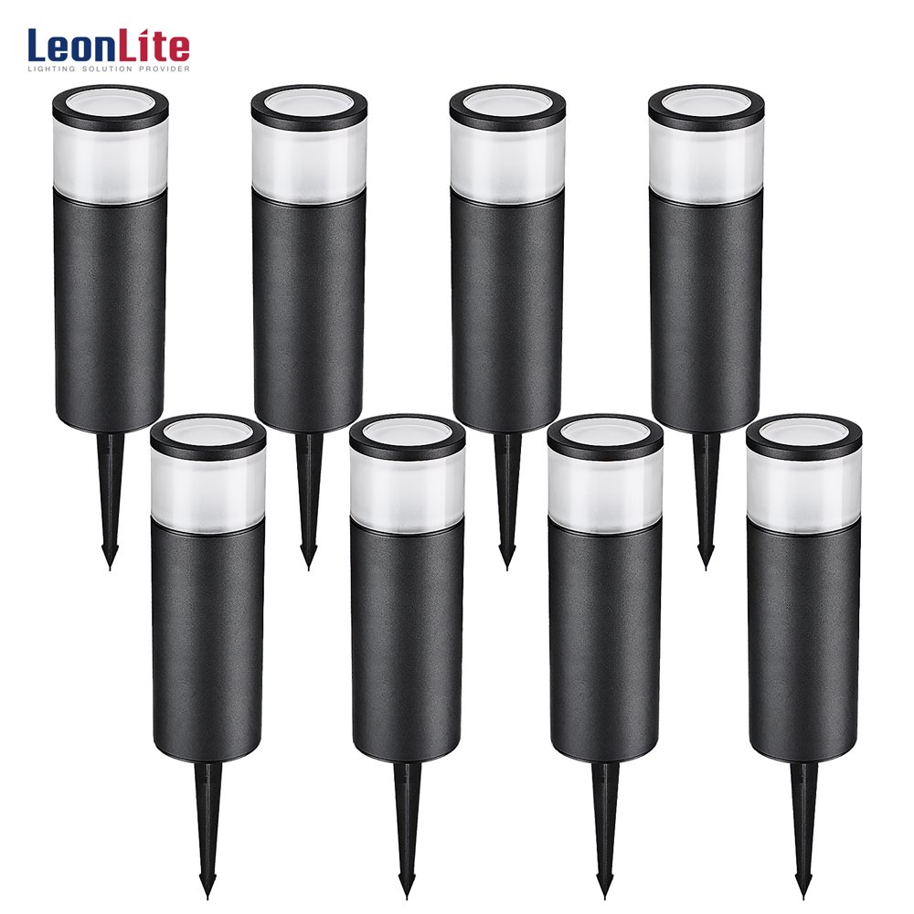 LEONLITE 8Pack Low Voltage 5W LED Pathway Lights, Aluminum