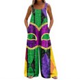 thumbnail image 5 of Iaqnaocc Mardi Gras Jumpsuits for Women Funny Carnival Graphic Sleeveless Jumpsuits Rompers Casual Carnival Wide Leg Jumpsuits Baggy Rompers Green M, 5 of 7