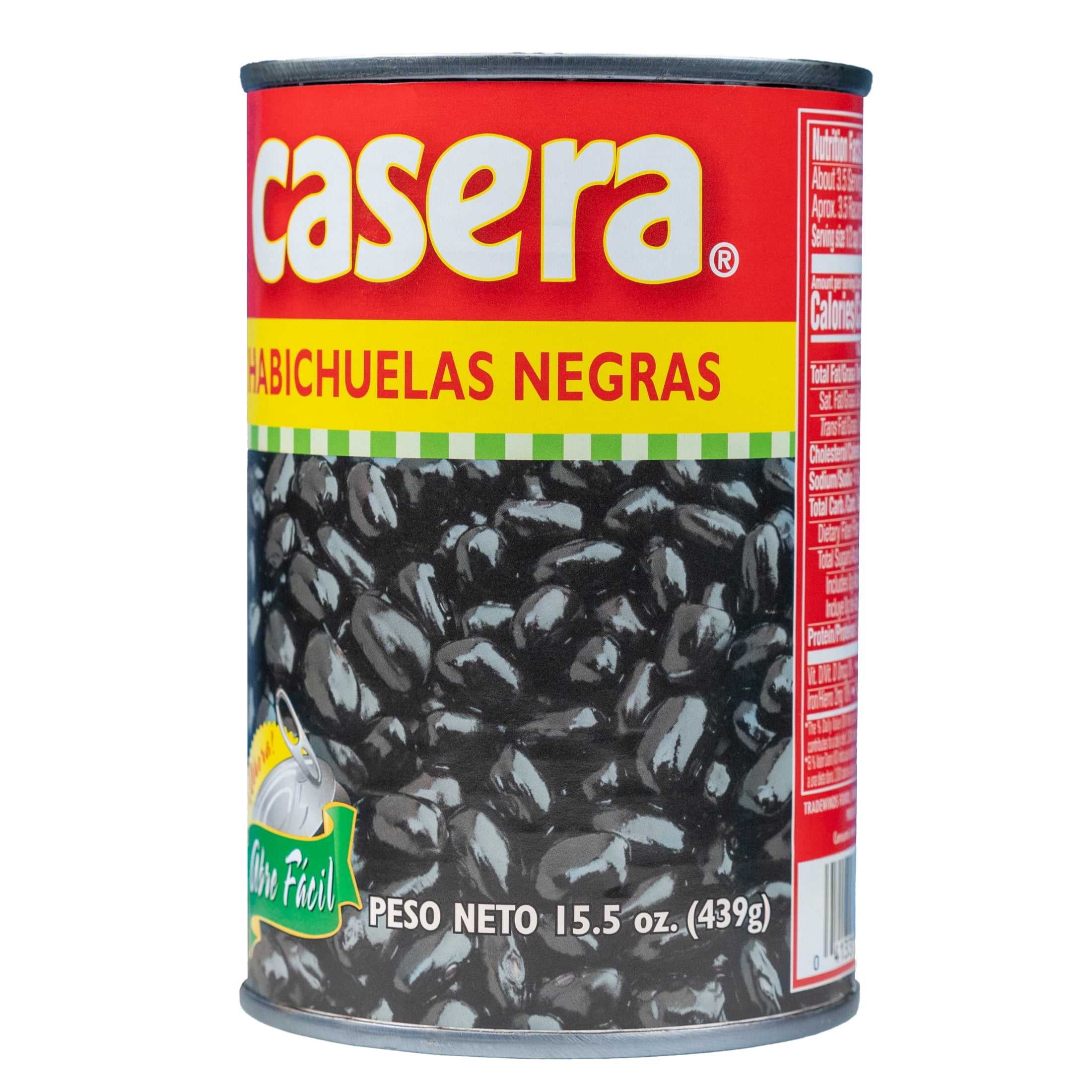 Casera Black Beans in Tomato Broth, Precooked, Easy Open, 15.5oz