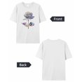 thumbnail image 6 of Women's T-Shirts, Valentine's Day Diamond Flower Cotton Crewneck Tee Short Sleeve Casual Tops Loose Graphic T-Shirt White, 4XL, 6 of 7