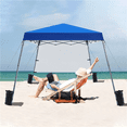 thumbnail image 4 of Topeakmart 10x10ft Outdoor Pop-up Canopy with Sun Shade Wall Backpack Bag, Blue, 4 of 13