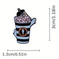 thumbnail image 4 of 1pc "Spooky Brews" Halloween Enamel Pin, Metal Ghost Latte Badge, Quirky Fun English Lettering, Simple Style, Cute Cartoon Ghost Design, Creative Lapel Pin Accessory, 4 of 5