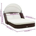 thumbnail image 4 of vidaXL Sun Lounger with Canopy Poly Rattan Brown, 4 of 4