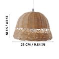 thumbnail image 2 of Woven Pendant Lamp Shade Light Boho Rattan Basket Chandelier Lamp Shade Rustic Light Cover Hanging Light for Living Room Dining Room Kitchen, 2 of 7