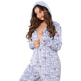 thumbnail image 3 of Inevnen Women Christmas Jumpsuit Hooded Long Sleeve Zip-Up Plush Bodysuit Winter One-Piece Pajamas, 3 of 4