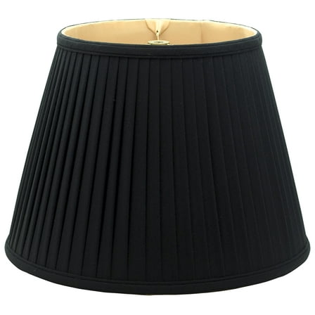 Royal Designs 16" Empire Side Pleat Lamp Shade Black with Gold Lining