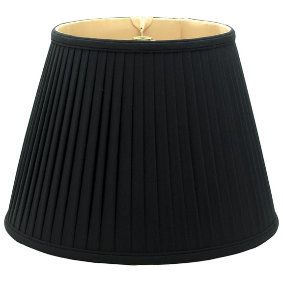 Royal Designs 16" Empire Side Pleat Lamp Shade Black with Gold Lining