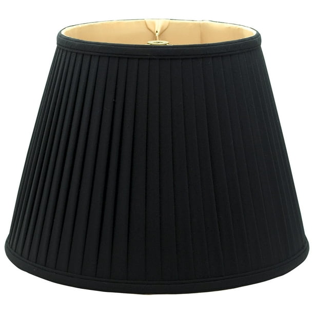 Royal Designs 12" Empire Side Pleat Lamp Shade Black with Gold Lining