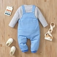 thumbnail image 6 of Baby Boy Outfits Long Sleeve Lounge Shirts and Overalls Print Cotton Clothes Set, 6 of 7