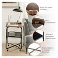 thumbnail image 3 of End Table with Metal Shelf, 2-Tier Foldable Side Table with Wheels - Living Room, Bedroom, Serving Cart, Nightstand - Easy Setup, Lockable Casters Brown, 3 of 9