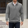 thumbnail image 2 of JGNGSHN Mens Quarter Zip Sweatshirt Long Sleeve Waffle Pullover Sweatshirt with Pocket, 2 of 5